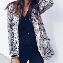Business Suits Womens Fashion Snake Print Autumn Winter Long Sleeve Coat women's jacket Leopard female jacket blazer feminino Business Suits Womens Fashion Snake Print Autumn Winter Long Sleeve Coat women's jacket Leopard female jacket blazer feminino