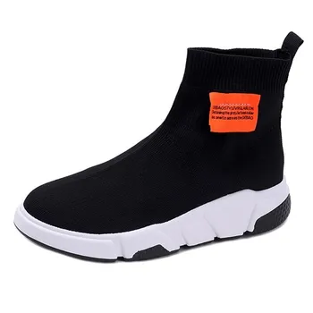 

Outdoor Running Walking Riding High Top Sock Sneakers Women Summer Sports Shoes Breathable Woman Trekking Socking Boots Black