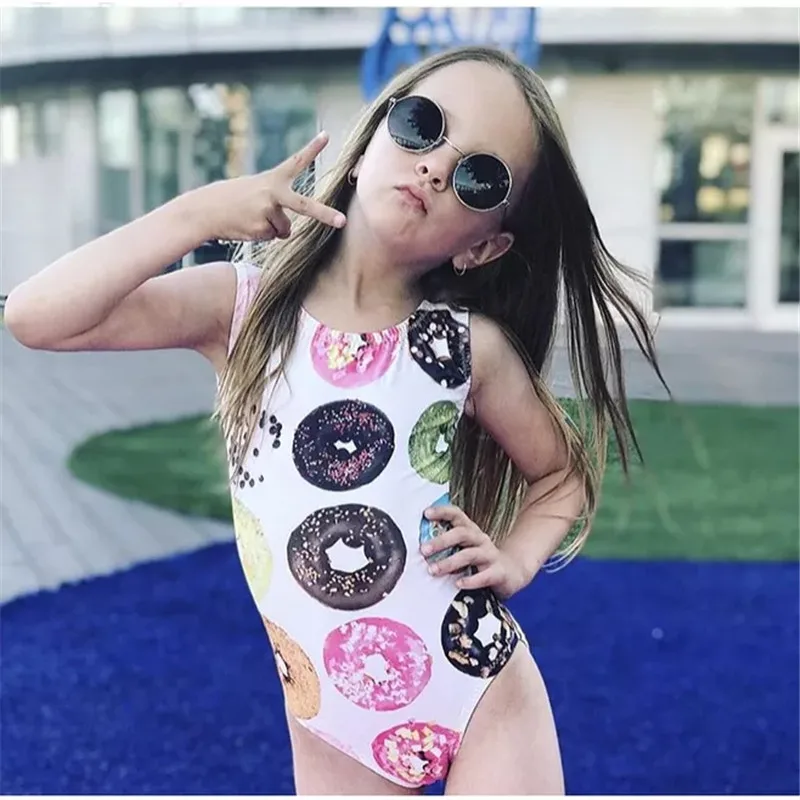 

PUDCOCO Kids Baby Girls Toddler Donut Swimsuit Swimwear Bathing Suit 1-6T