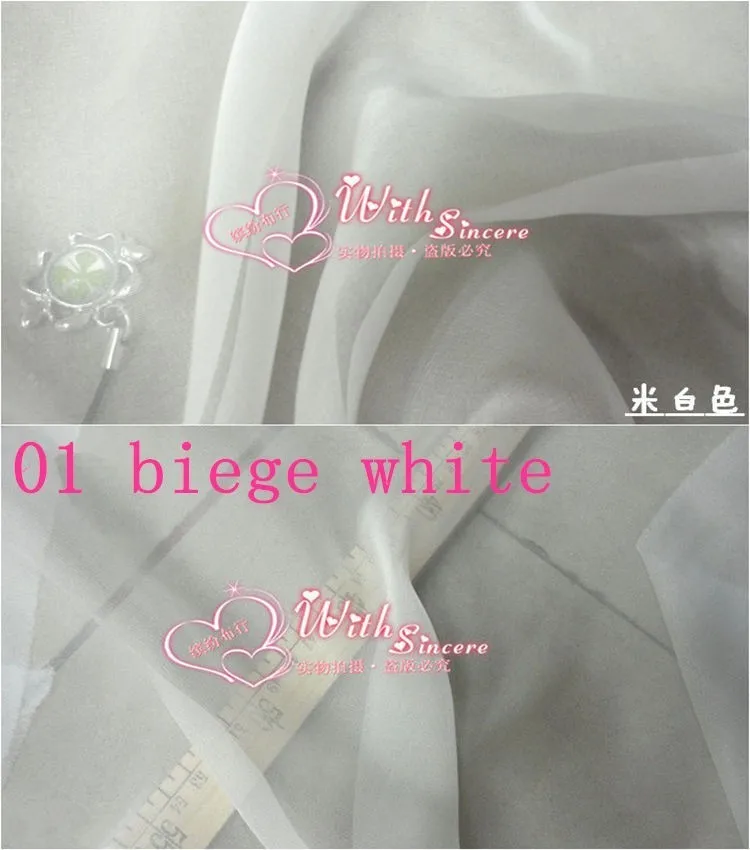 

100% Silk fabric chiffon color:BIEGE-WHITE,width:130cm,thickness:5mm,length:370cm,#a79