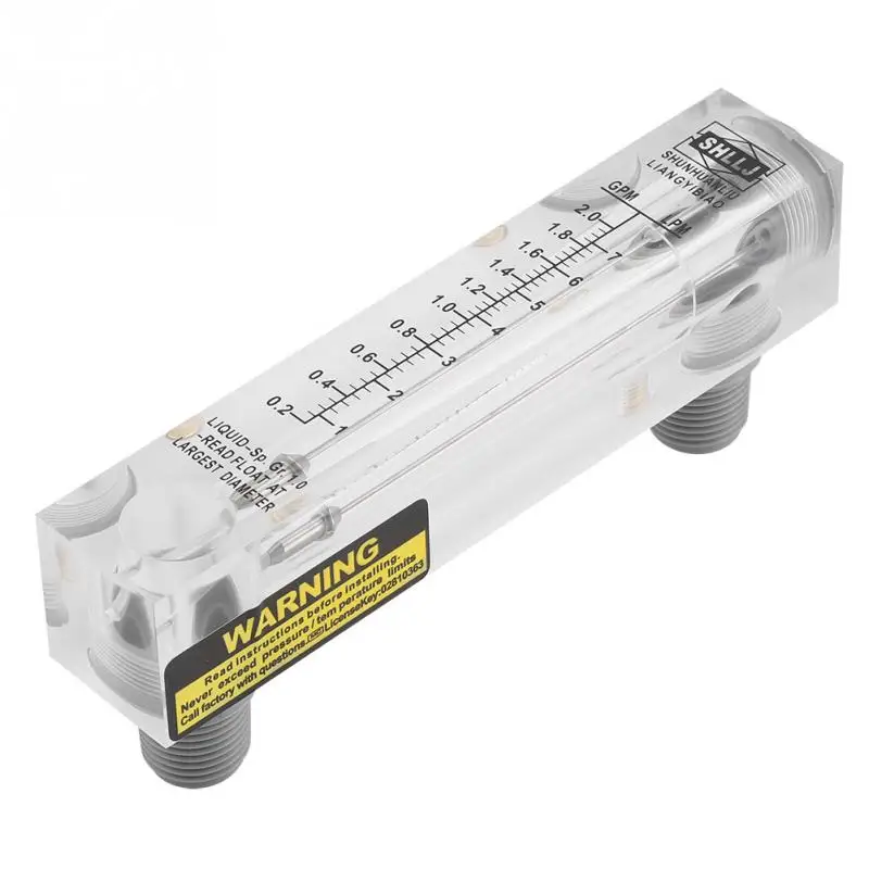 

New 0.2-2GPM1-7LPM Panel Type Glass Liquid Flowmetre Water Flow Measuring Meter