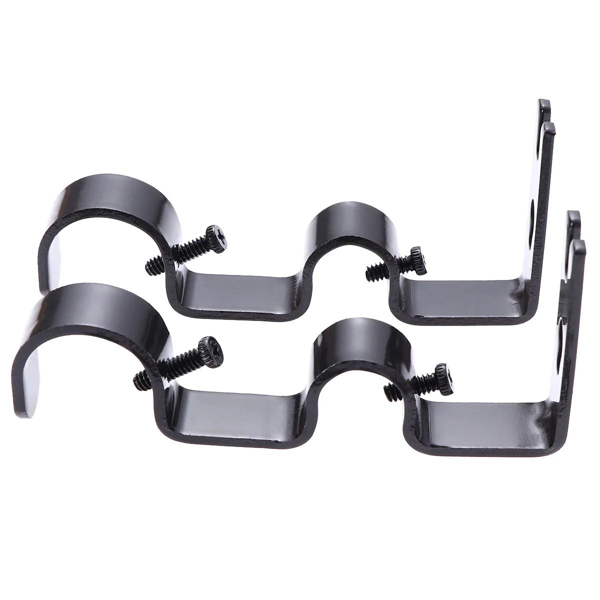 

Pack of 2 18-22mm Premium Heavy Duty Double Curtain Rod Bracket Durable Practical Curtain Pole Curtain Drapery Rod Holder