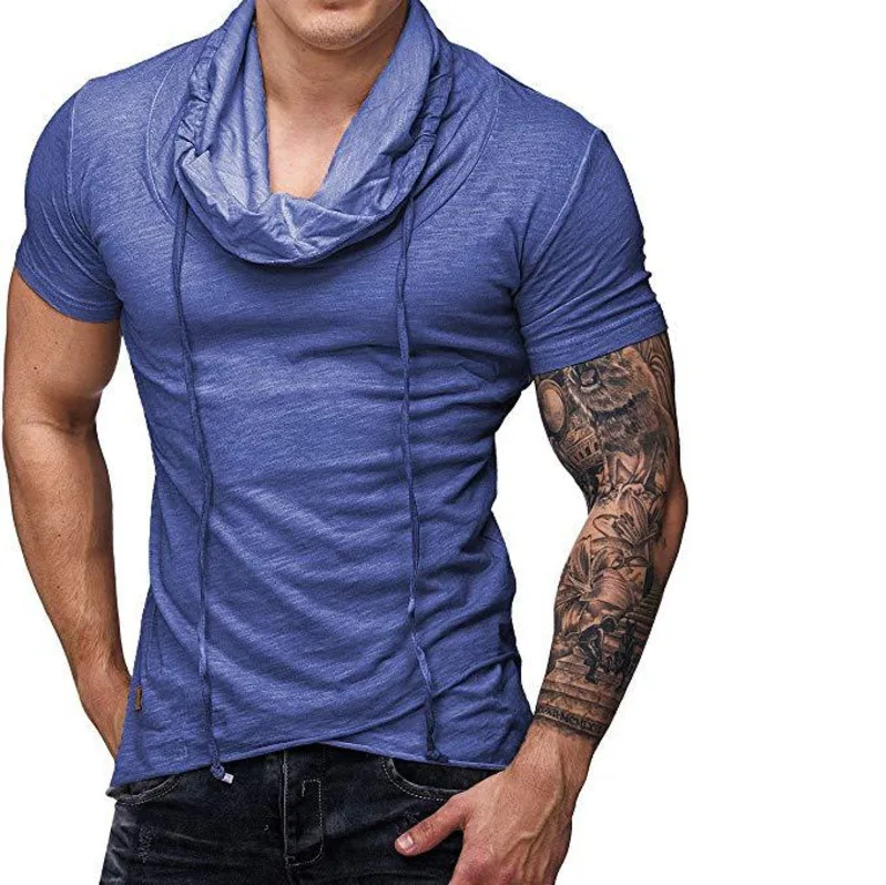 2019 summer top Man Personality Leisure Time Motion Short Sleeve High O neck T shirt for tshirt men Hot Sale 2019 summer top Man Personality Leisure Time Motion Short Sleeve High O neck T shirt for tshirt men Hot Sale