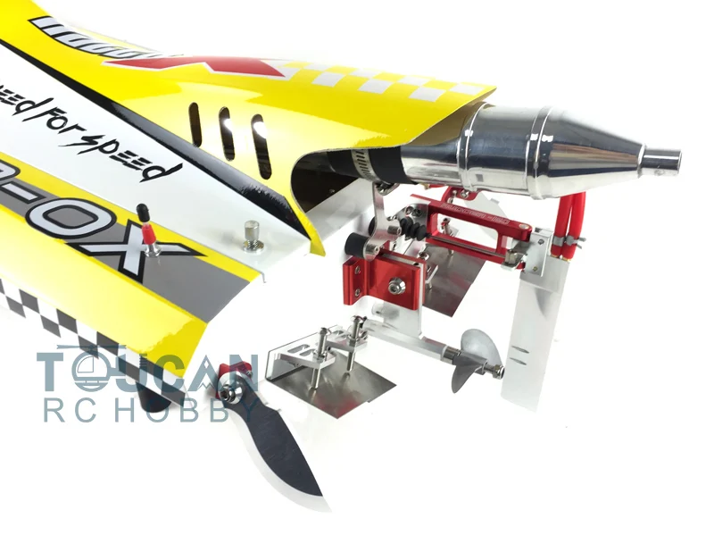 G30H ARTR-RC 54" 30CC Engine Gasoline Fiber Glass RC Racing Boat Radio System Servos Yellow THZH0054 5