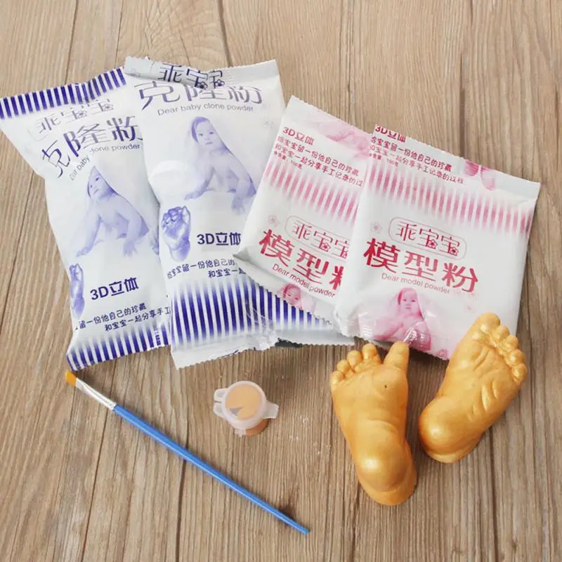 

New Hand and Foot Clone Powder Molding Powder For Baby Kids 3D Diy Handprint Footprint Plaster Casting Kit #06