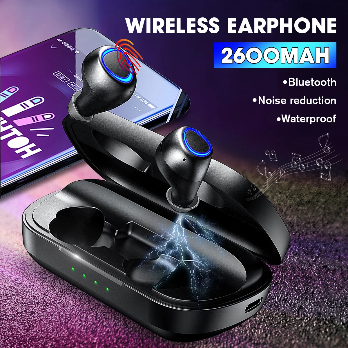 

DSP TWS IPX7 True Wireless bluetooth 5.0 Earphone Hi-Fi Stereo Sound Bilateral Calls Sport Earbuds Charging Box 10W QI Wireless