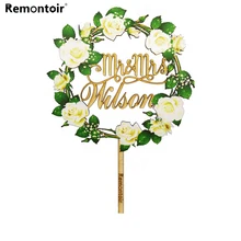 Персонализированное красочное свадебное украшение, пользовательские парные названия торт Топпер, Mr и Mrs свадебный торт Топпер на заказ Декор поставки