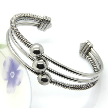 

2019 Fashion Stainless Steel Bracelet Three Steel Ball Jewelry bangle Bracelet for women men gift of love C99