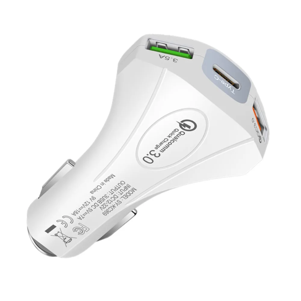 Автомобильное зарядное устройство SOONHUA QC 3 0 40 Вт 7 А два USB порта с Type C быстрая