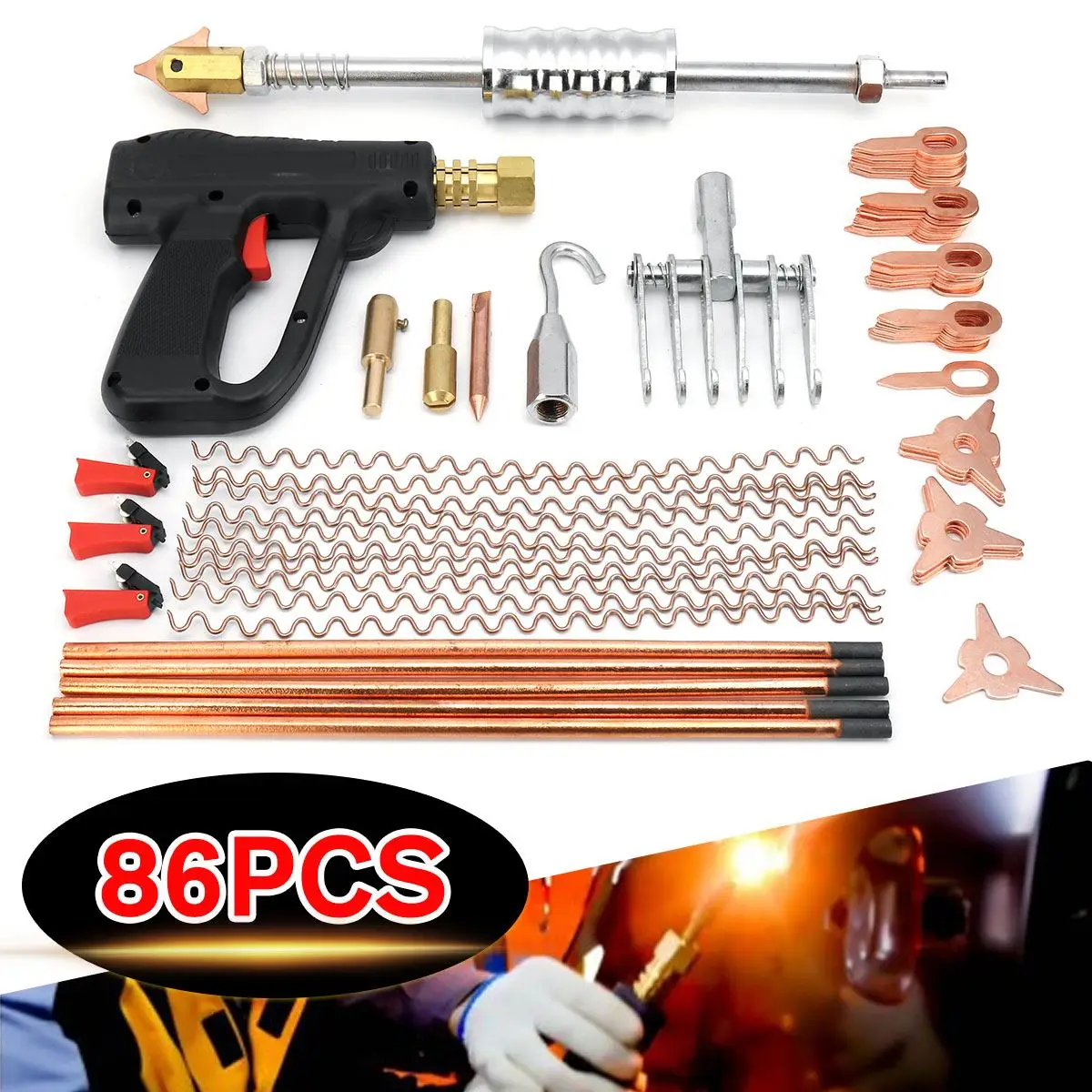 86pcs Dent Repair Puller Kit Car Body Dent Spot Removal Repair Tool Kit