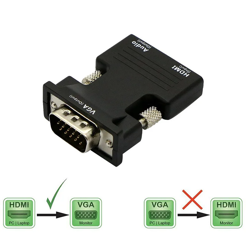 

HDMI To VGA Video Converter With Audio Adapter Support 1080P Signal HDMI To VGA Audio Transmission Adaptor Connector