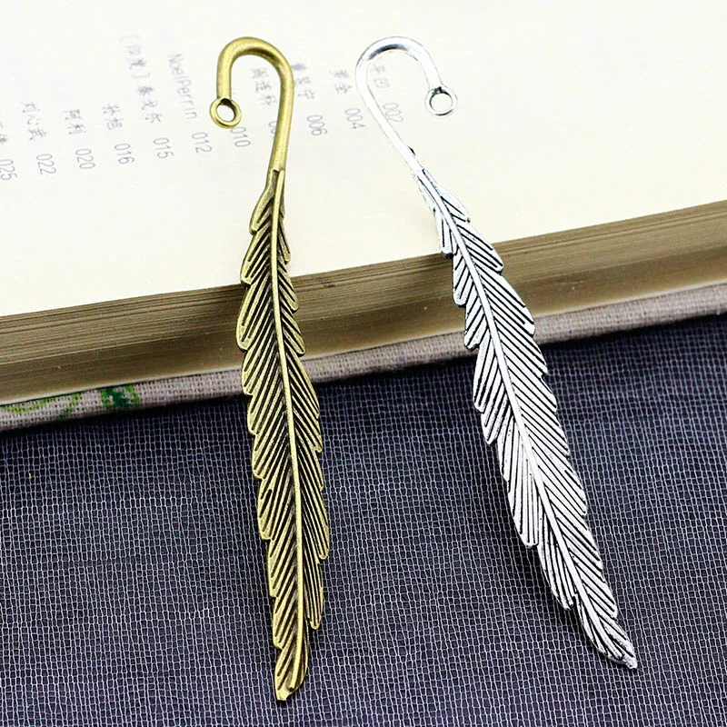 

1PC Retro Metal Feather Bookmark Vintage Silver Plated DIY Alloy Bookmarks For Girls Kids Gift School Office Stationery Supplies