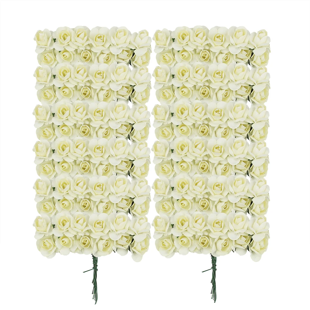

144pcs Artifical Flower Exquisite Mulberry Paper Roses Mini Paper Rosettes Wedding Invitation Scrapbooking DIY Craft