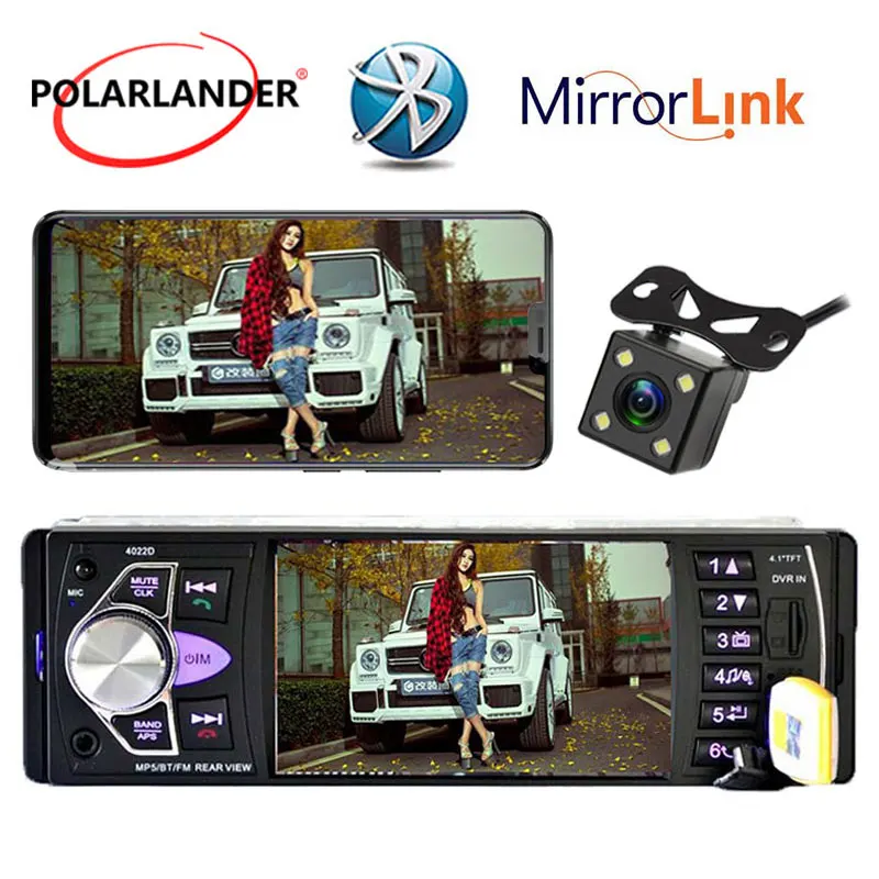 

4022D Car Radio 4.1 inch 1 Din Auto Audio Stereo autoradio Bluetooth Support Rear View Camera USB Steering Wheel Remote Control