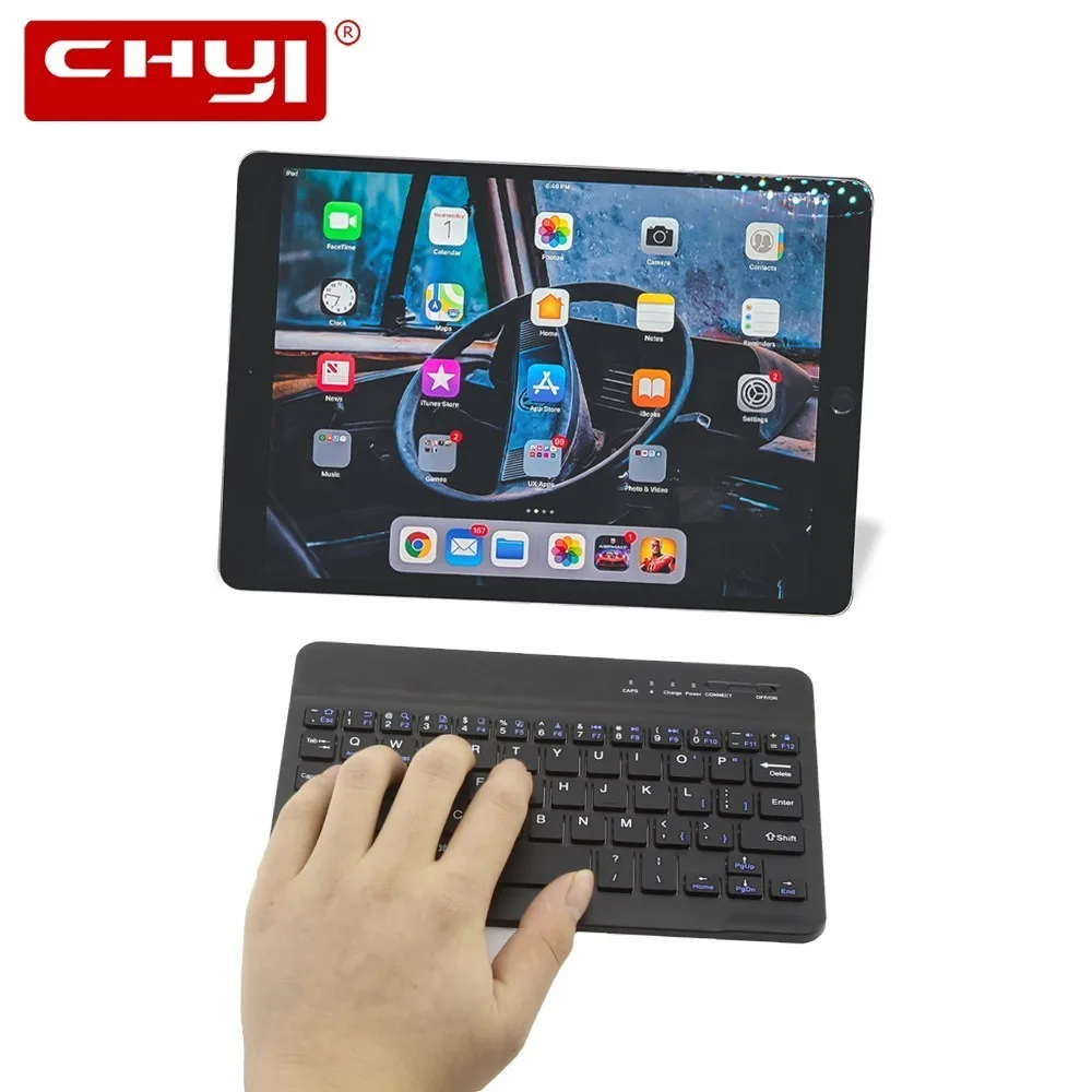 

CHYI Ultra Thin Wireless Bluetooth Keyboard For IPad Multimedia Slim Mini Bluetooth Keypad for iOS Android Tablet Smartphone PC