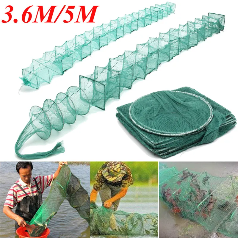 

3.6m/5m Nylon Fishing Net Foldable Portable Crab Crayfish Lobster Catcher Live Trap Fish Net Eel Prawn Shrimp Lure Net 2019 New