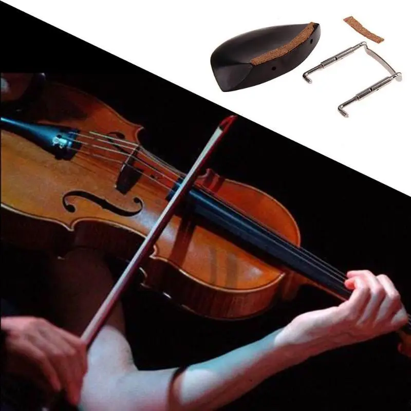 

Ebony Wood Fiddle Chin Rest Chinrest with Cork for 4/4 Size Violin Musical Instruments Violin Parts Accessories