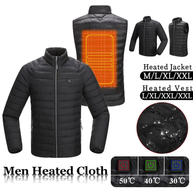 

Mens Women Outdoor USB Electric Heated Vest Heating Waistcoat Thermal Warm Clothing Feather Hot Sale Winter Jacket