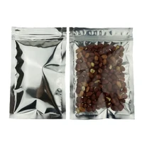 100pcs One Side Clear Aluminium Foil Plastic Zipper Grip Resealable Bags - Self Sealing Pouch Food Grade Gift / Snack Packaging 1