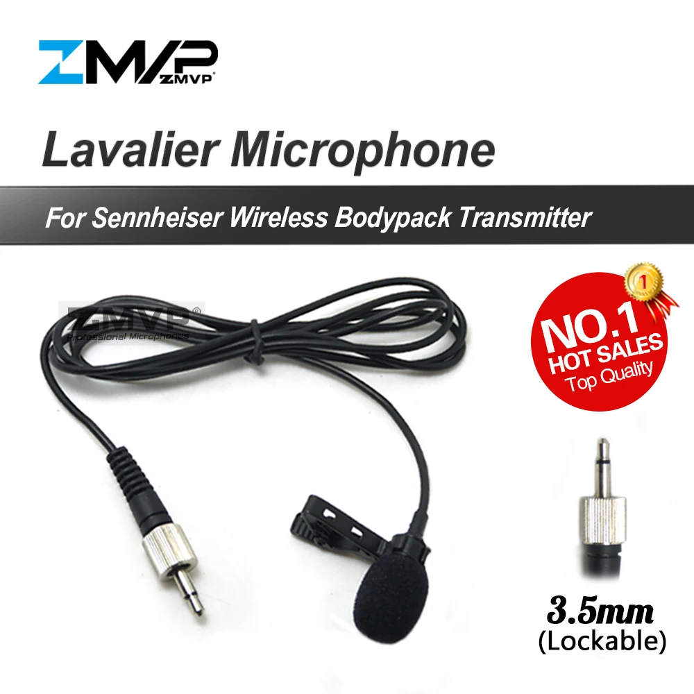

Professional Lavalier Lapel Tie Clip Mic Condenser Microphone For Sennheise Wireless BodyPack Transmitter 3.5 mm Jack Lockable