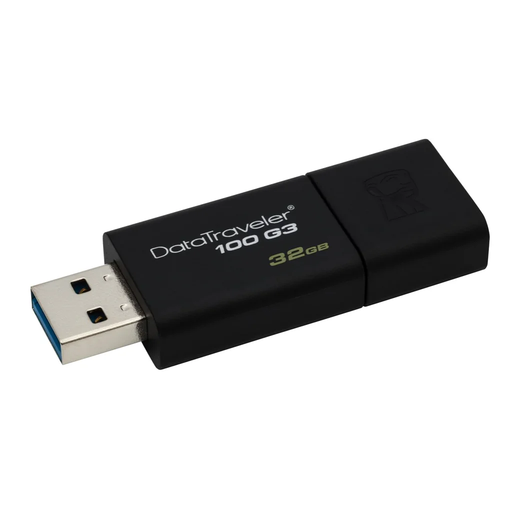 

Kingston Technology DataTraveler 100 G3 32GB, 32 GB, 3.0 (3.1 Gen 1), USB Type-A connector, 40 MB/s, Slide, Black