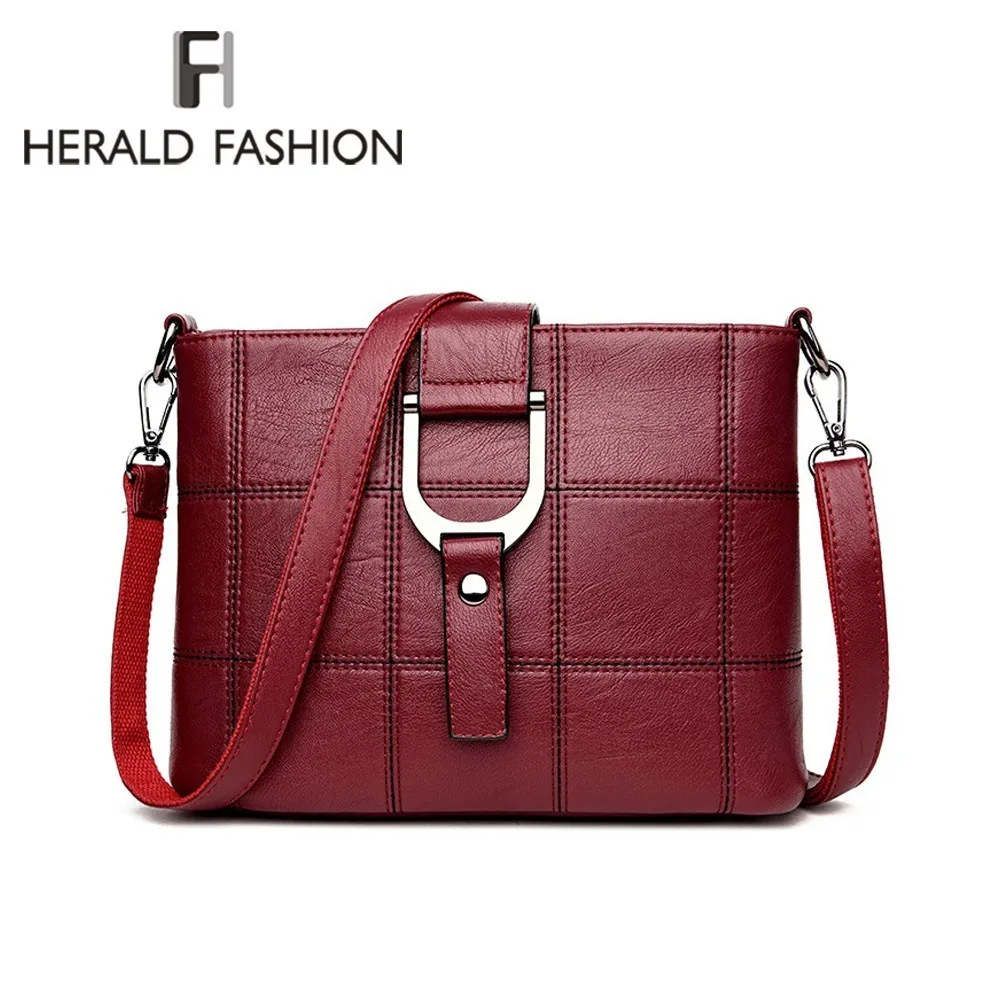 

Herald Fashion Luxury Plaid Handbags Women Bags Designer Brand Leather Female Shoulder Bags Ladies' Crossbody Bag Sac a Main