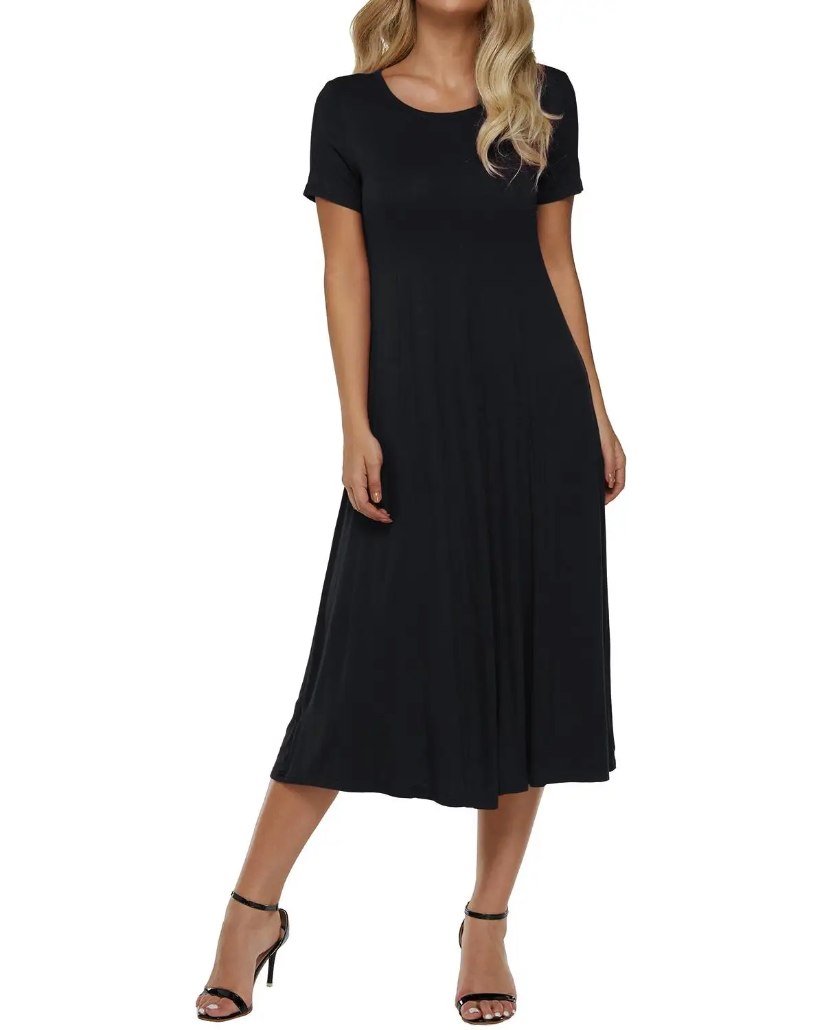 

ZANZEA 2019 Summer Women Cotton Dresses Casual Loose Solid Color Short Sleeve Round Neck A-Line Long Elegant Party Bodycon Dress
