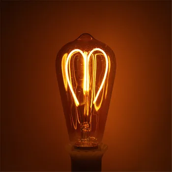 

CLAITE Dimmable Energy Savings E27 6W ST64 G125 Warm White Soft Filament LED Light Bulb for Holiday High Light Output AC220V