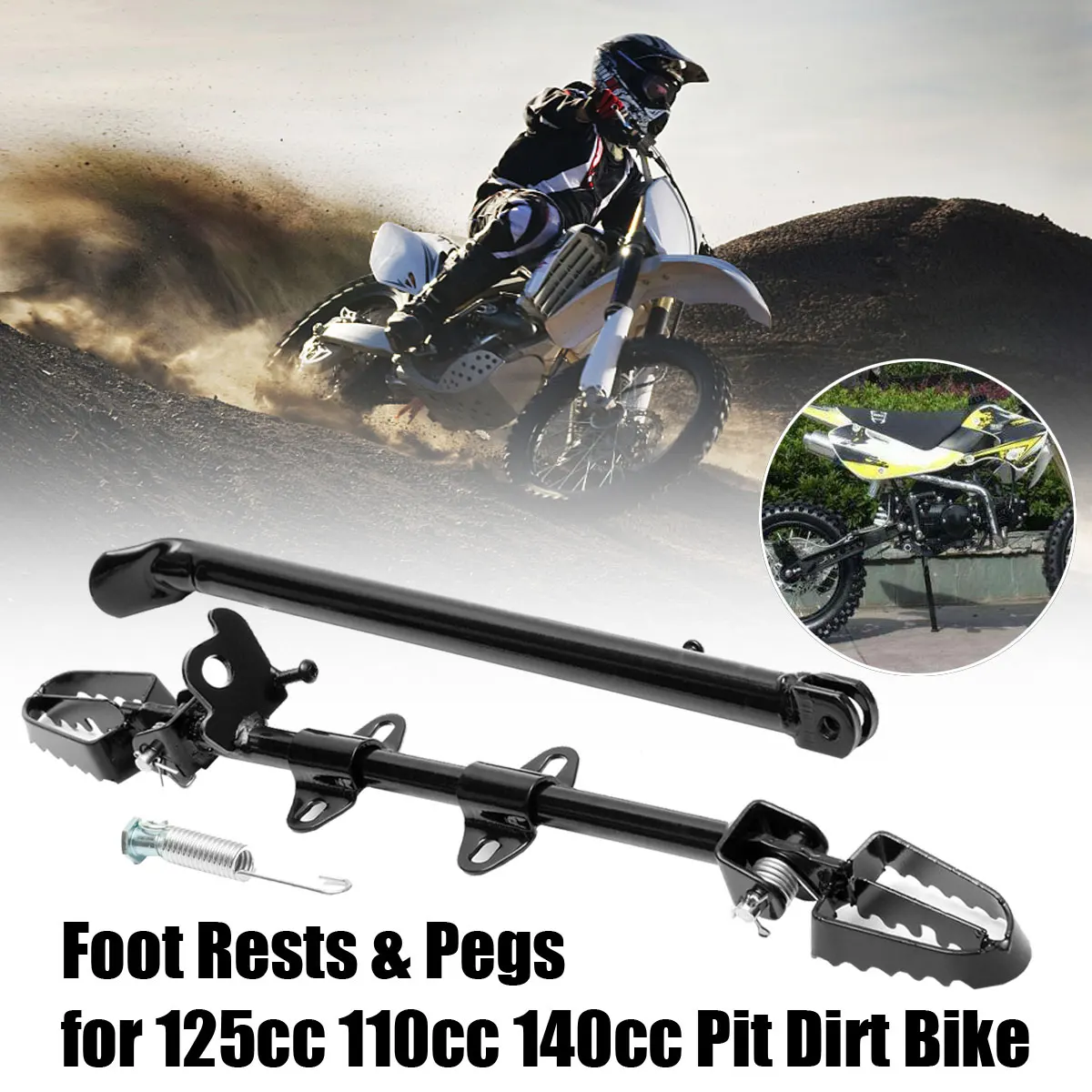 

Universal Side Foot Peg Foot Peg Rest Mount Rest Kickstand Motorcycle Pit Dirt Bike 110cc 125cc 140cc Footrests Footpegs Rest
