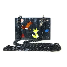 Акриловый клатч, кошелек, сумка через плечо, жесткая коробка, металлическая Длинная цепочка, наклонная, для женщин, магнит, Женский акриловый клатч, сумка