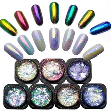 Хлопья Хамелеон порошок Yucca хлопья для ногтей зеркальный эффект для ногтей хлопья Красочные Блестки для ногтей SF3043