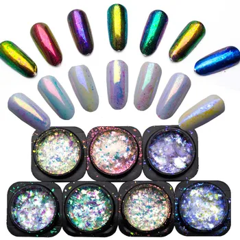 

Chameleon Flakes Powder Yucca Flakes for Nails Mirror Effect for Nails Flakes Colourful Spangles for Nails SF3043