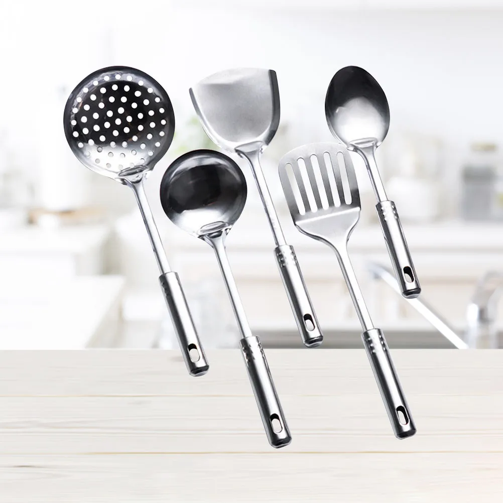 5 Pcs Multifunctional Kitchen Utensil Set Stainless Steel Spoons Shovel Spatula Cooking Tools Kitchen Supplies