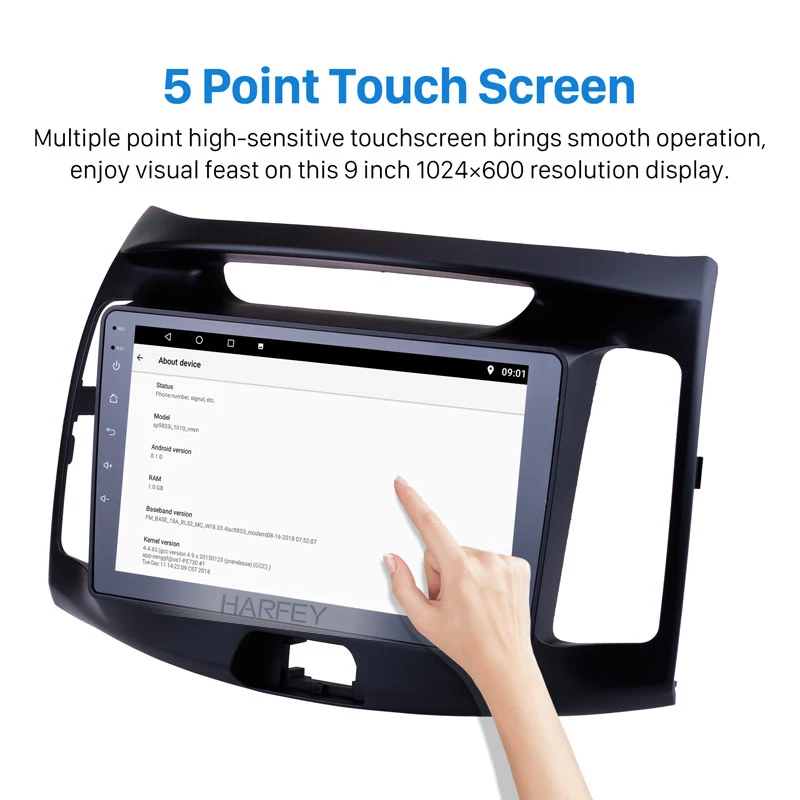 Top Harfey 1080P 2Din Auto Multimedia Player Car Radio For Hyundai Elantra 2011-2016 Android 8.1 GPS Navigation Audio Head Unit 9