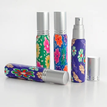 

100pcs 18*68MM 10ML Portable Colorful Glass Perfume Bottle With Atomizer Empty Parfum Case With Spray by DHL