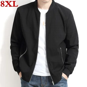 

2019 Plus size 8XL 7XL 6XL Spring New Men's Bomber Zipper Jacket Male Casual Streetwear Hip Hop Slim Fit Pilot Coat Men Clothing