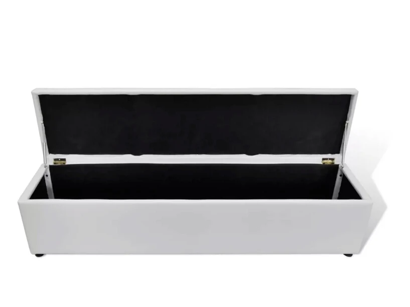 Vidaxl Multifunctional White Padded Upholstered Bench With Storage