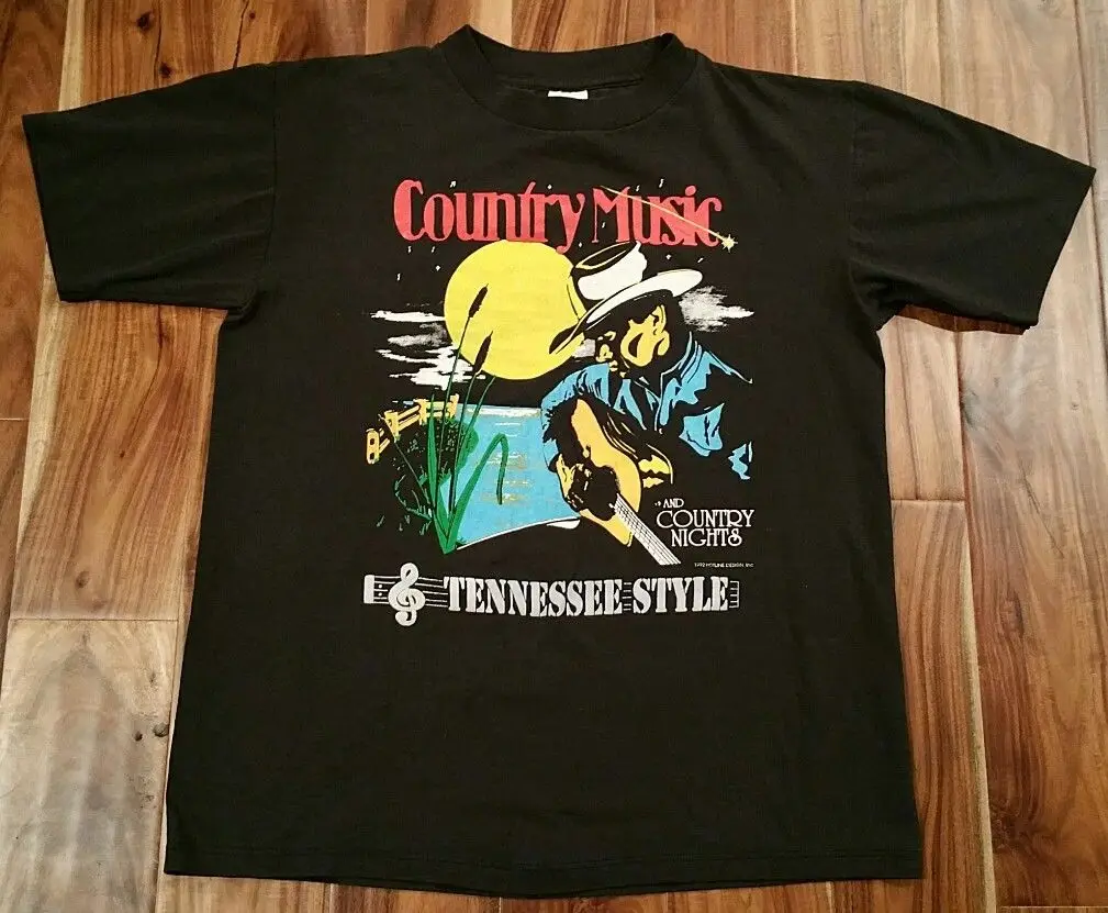 Country Music Nights Cowboy Moon Tennessee Style T-Shirt Men Large vintage 1992 Country Music Nights Cowboy Moon Tennessee Style T-Shirt Men Large vintage 1992