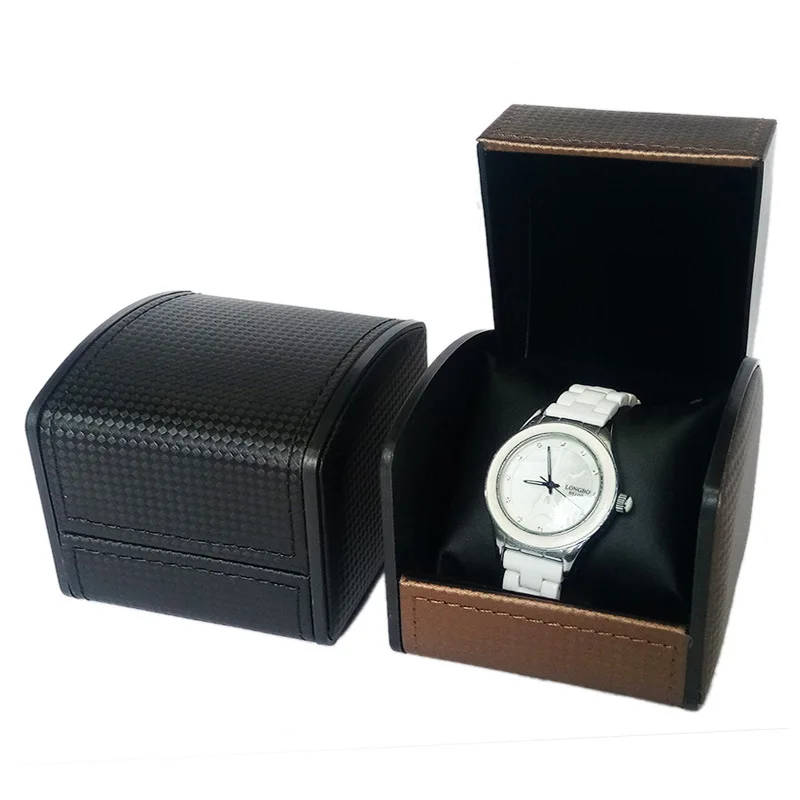 

A Leather Single Watch Box Gift Box Gift Box Watch Display Cases Curved Watch Receiving Cases Male And Female