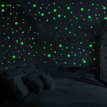 450/500 pçs/set estrela luminosa dot adesivos crianças quarto fluorescente pintura brinquedo pvc brilho no escuro brinquedos crianças quarto decorações