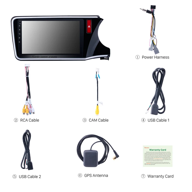 Discount Seicane Android 6.0/7.1/8.1 10.1 inch Car Radio GPS Stereo Video Multimedai Player For HONDA CITY RHD 2014 2015 2016 2017 3