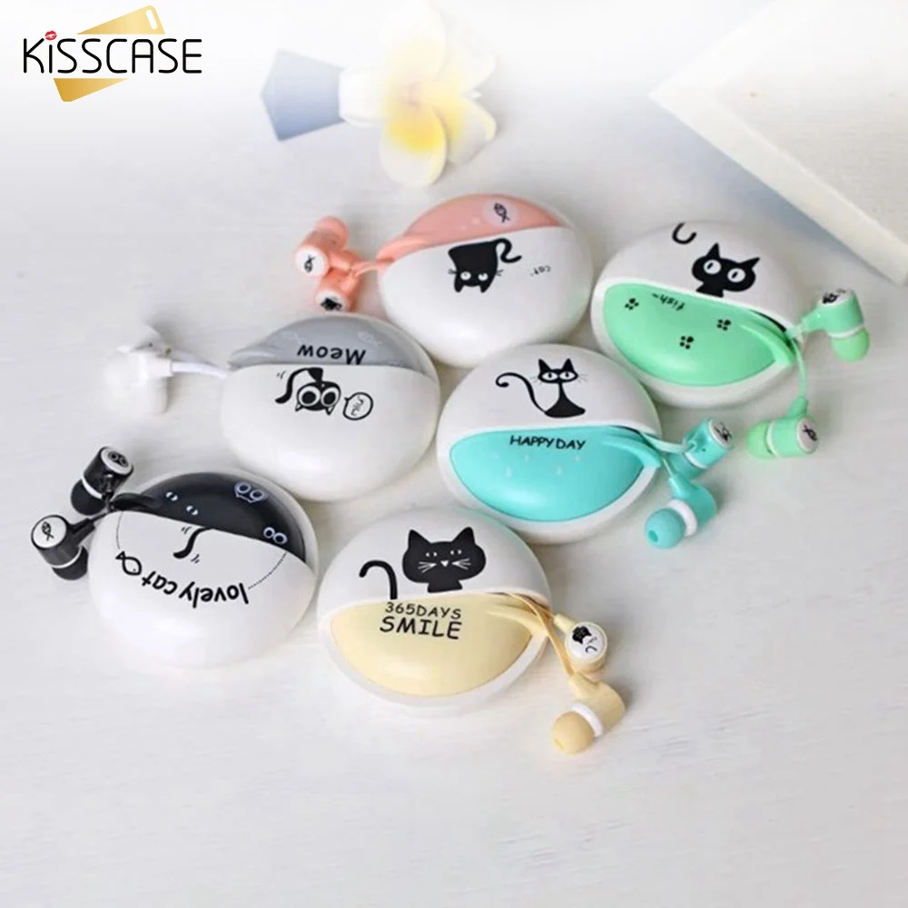 

KISSCASE Cute Cat Wired Head phone Gril Children 3.5mm Head phone Music Headset Earphones For iPhone 6 Samsung XIAOMI MP3/4