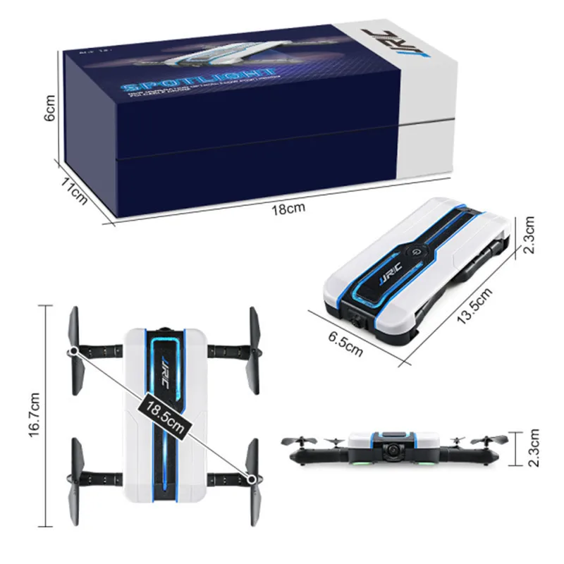 New Arrival JJRC H61 Spotlight WIFI FPV With 720P Camera Optical Flow Positioning 6-Axis RC Foldable Quadcopter Drone VS E57 E56