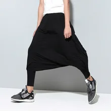 Модные мужские штаны-шаровары, мужские свободные повседневные брюки с шаговым швом, уличные брюки, мужские брюки, большие брюки с заниженным шаговым швом, для танцев в стиле хип-хоп