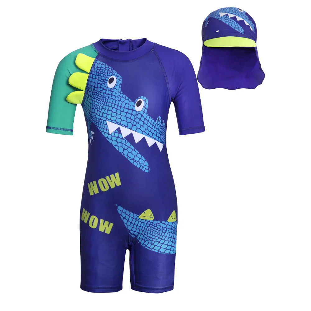 

AmzBarley Baby boys swimwear 2T-10T one piece Cartoon Dinosaur swimsuit sun protection infant surfing suit beach wear swimsuit