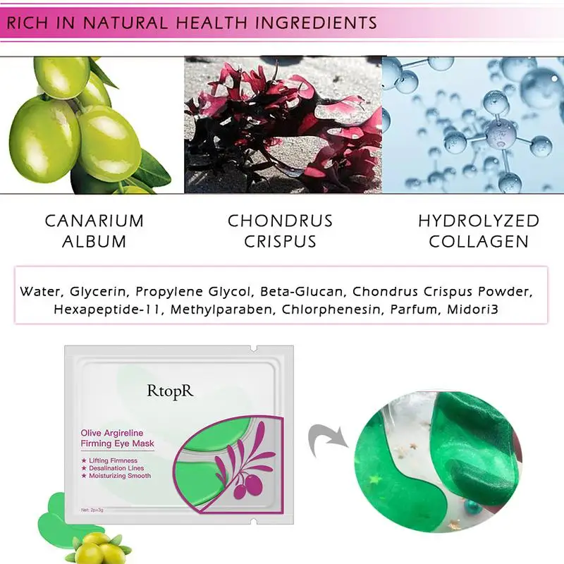 5pair Olive Argireline Firming Eye Mask Moisturizing Smooth Lifting Firmness Eye Serum Dark Circles Fine Lines Green Eye Patches