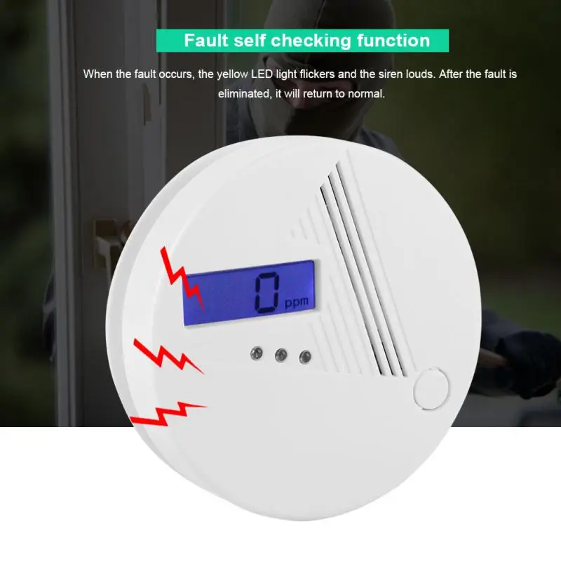 

85dB High Sensitive Home Security Carbon Monoxide Alarm LCD Flashing Independent CO Gas Sensor 2019 New