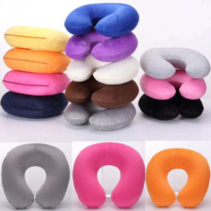 

Headrest Soft U Shaped Cushion Air Flight Inflatable Neck Pillows Car Nursing Cushion Travel Pillow Support