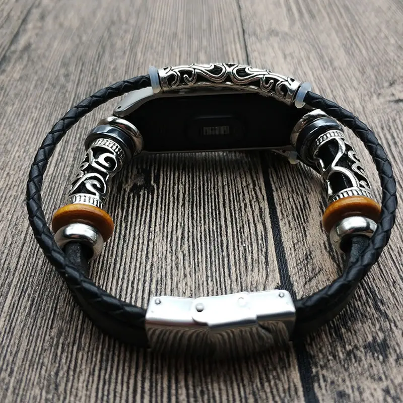 Ремешок для часов Xiaomi Miband3 ретро браслет из натуральной кожи кожаный ремешок Mi Band