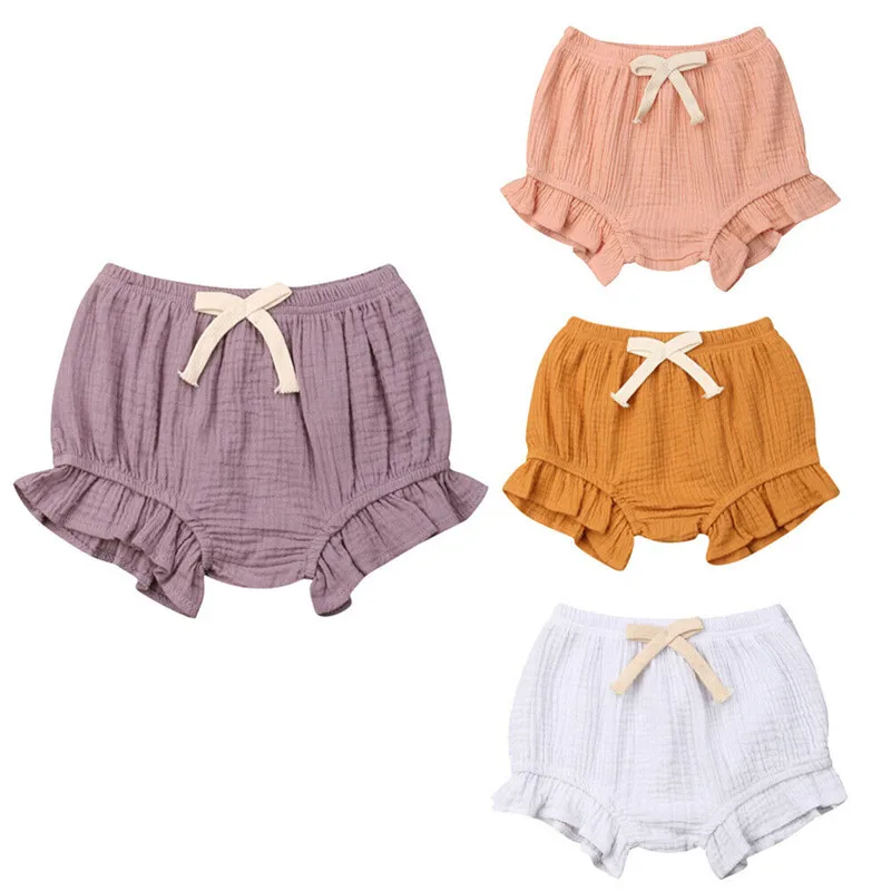 

0-18M Toddler Boys Girls Bread Pants Kid Boy Cotton Ruffles Bloomers 2019 New Summer Bowknot Bottoms Clothes Infant PP Shorts